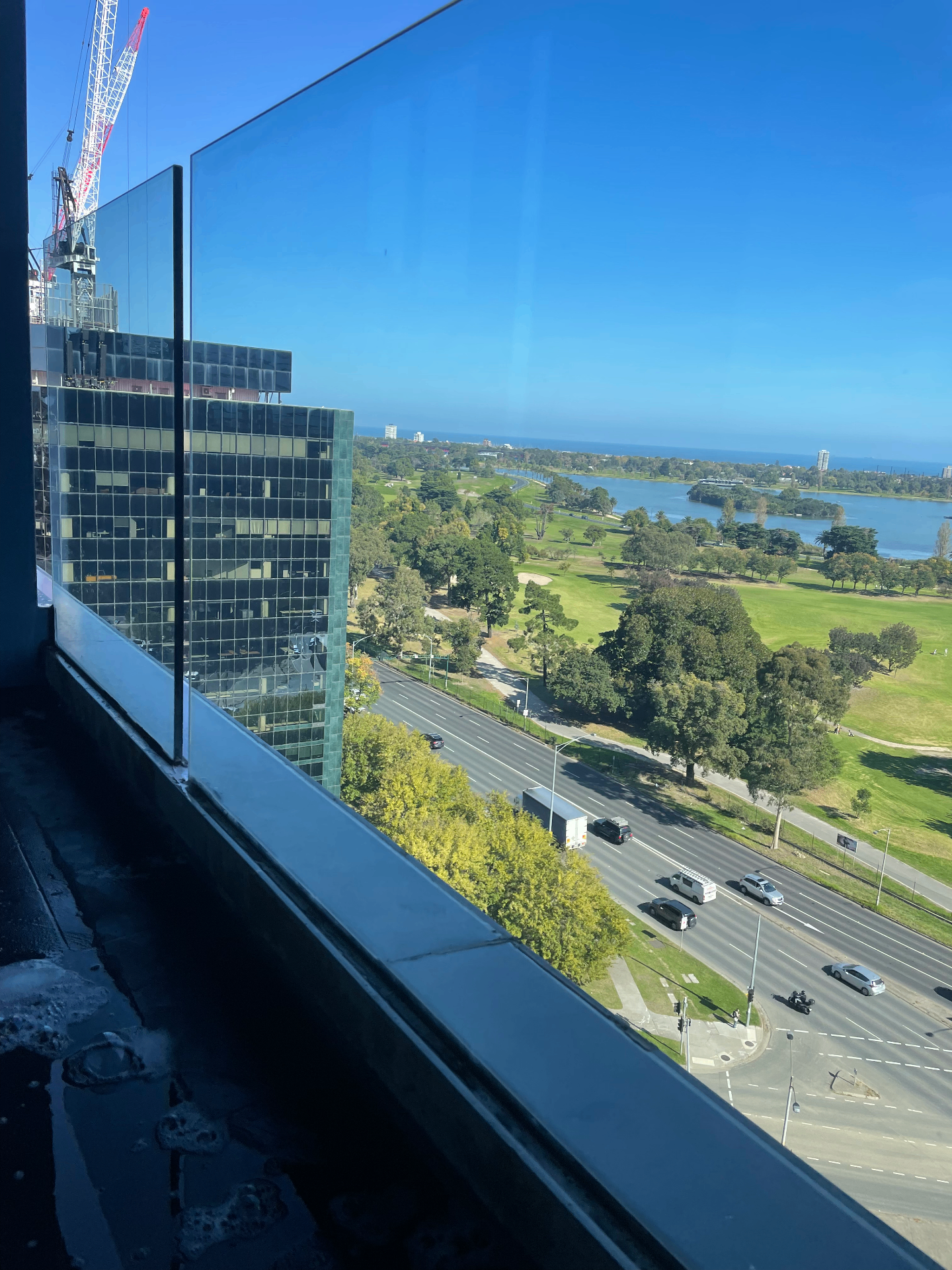 Glass barriers after cleaning