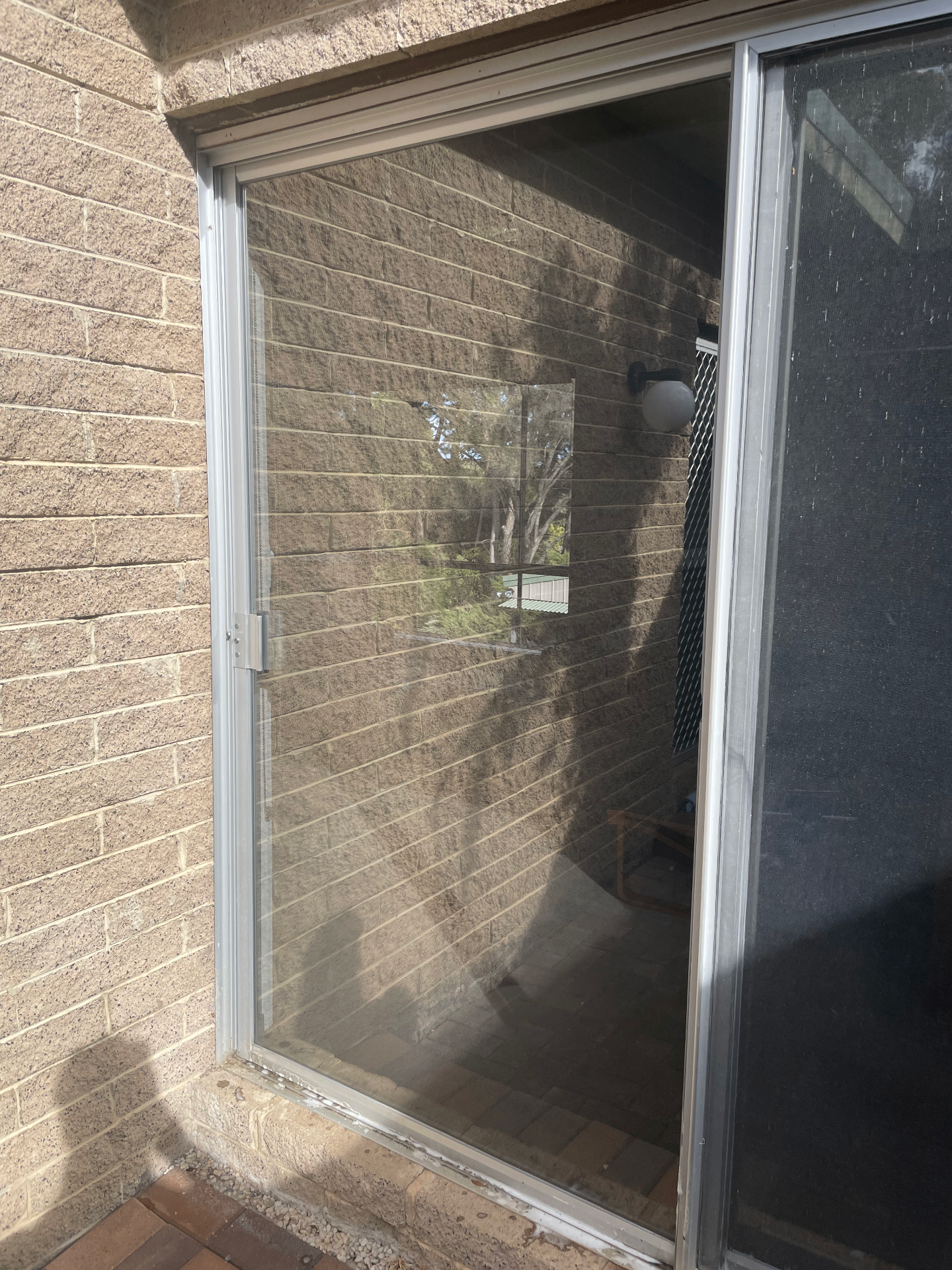 Sliding glass doors after cleaning