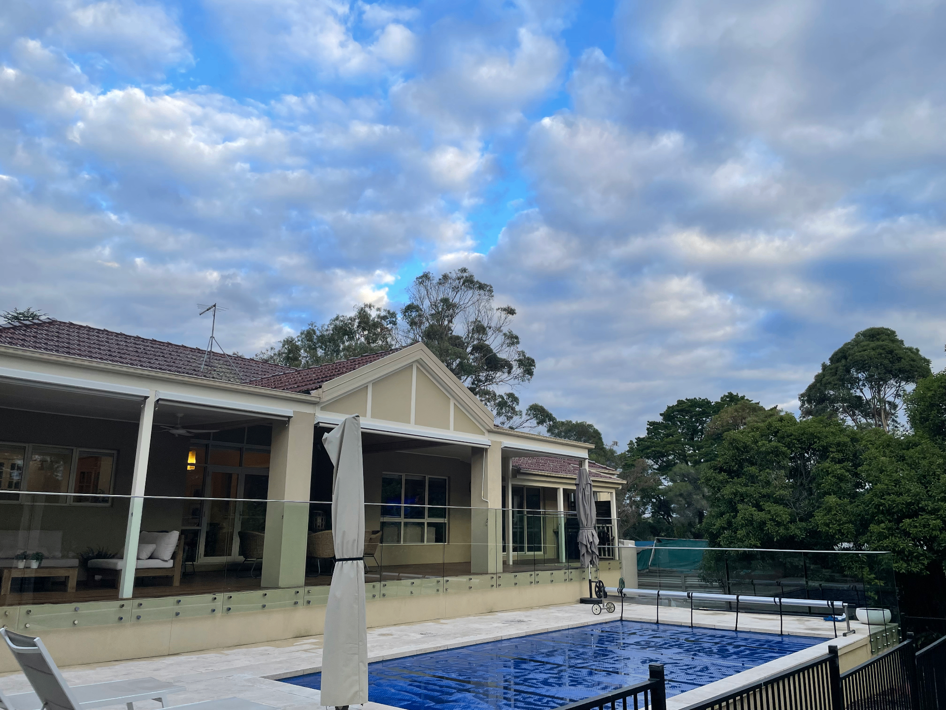 Squeegee gliding across a clean window